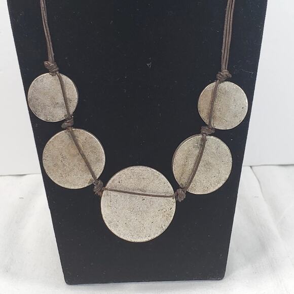 Xc Round Iridescent Necklace Boho 10" Bohemian Signed - Picture 6 of 9